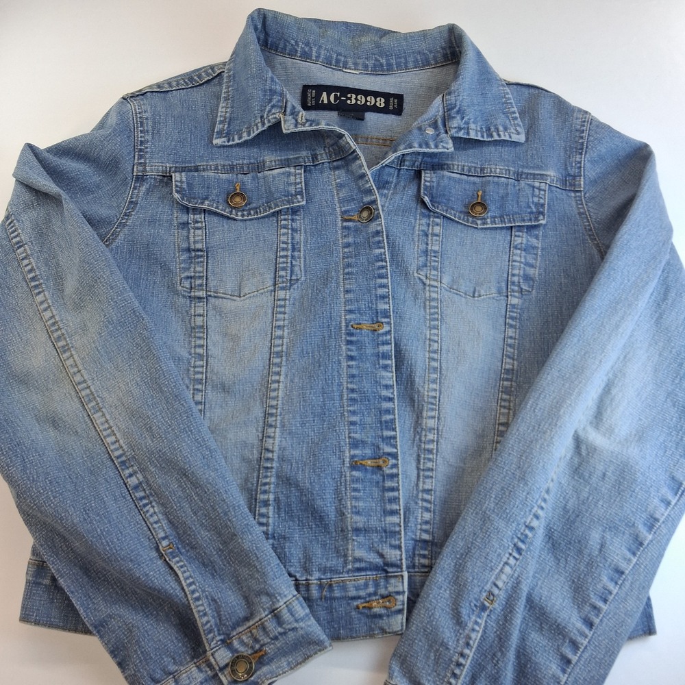 Women's AC-3998 Authentic Original Jean Button Up Personalized Jacket Size XL